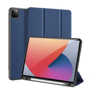 For iPad Pro 11 2022 / 2021 / 2020 DUX DUCIS Domo Series Horizontal Flip Magnetic TPU + PU Leather Tablet Case with Three-folding Holder & Pen Slot & Sleep / Wake-up Function(Blue)