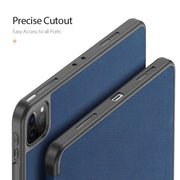 For iPad Pro 11 2022 / 2021 / 2020 DUX DUCIS Domo Series Horizontal Flip Magnetic TPU + PU Leather Tablet Case with Three-folding Holder & Pen Slot & Sleep / Wake-up Function(Blue)