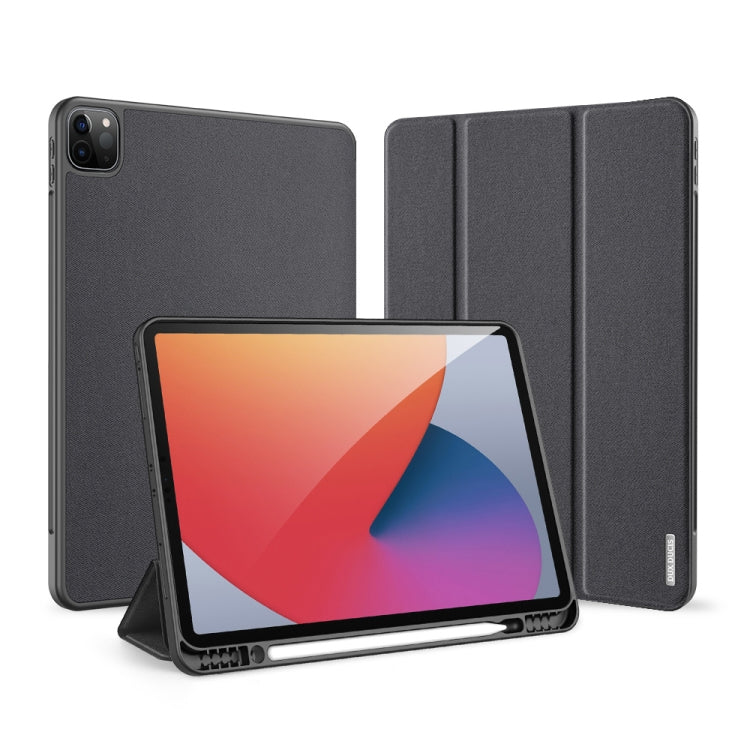 For iPad Pro 12.9 2022 / 2021 / 2020 DUX DUCIS Domo Series Horizontal Flip Magnetic TPU + PU Leather Tablet Case with Three-folding Holder & Pen Slot & Sleep / Wake-up Function(Black) - free shipping - PMC Jewellery - Order now!