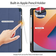 For iPad Pro 12.9 2022 / 2021 / 2020 DUX DUCIS Domo Series Horizontal Flip Magnetic TPU + PU Leather Tablet Case with Three-folding Holder & Pen Slot & Sleep / Wake-up Function(Blue)