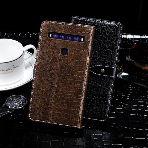For TCL 10 5G idewei Crocodile Texture Horizontal Flip Leather Case with Holder & Card Slots & Wallet(Black)