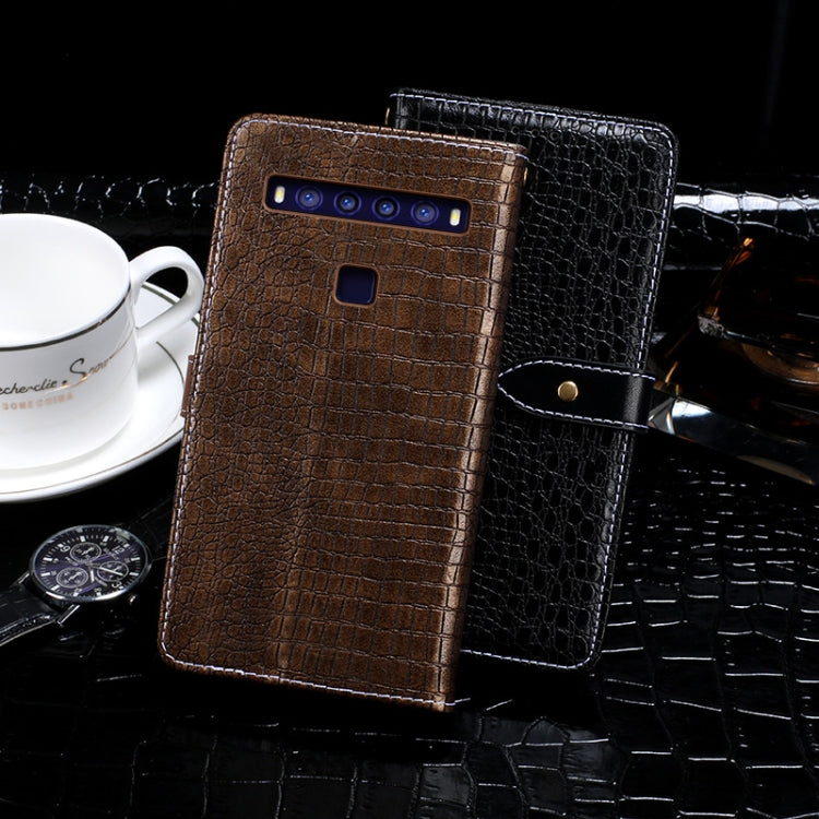 For TCL 10 5G idewei Crocodile Texture Horizontal Flip Leather Case with Holder & Card Slots & Wallet(Dark Blue)