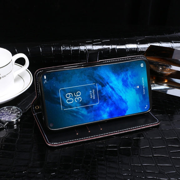 For TCL 10 5G idewei Crocodile Texture Horizontal Flip Leather Case with Holder & Card Slots & Wallet(Dark Blue)