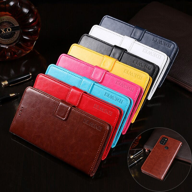 For Blackview A70 idewei Crazy Horse Texture Horizontal Flip Leather Case with Holder & Card Slots & Wallet(Blue)