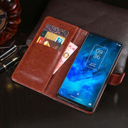 For TCL 10 5G idewei Crazy Horse Texture Horizontal Flip Leather Case with Holder & Card Slots & Wallet(Sky Blue)