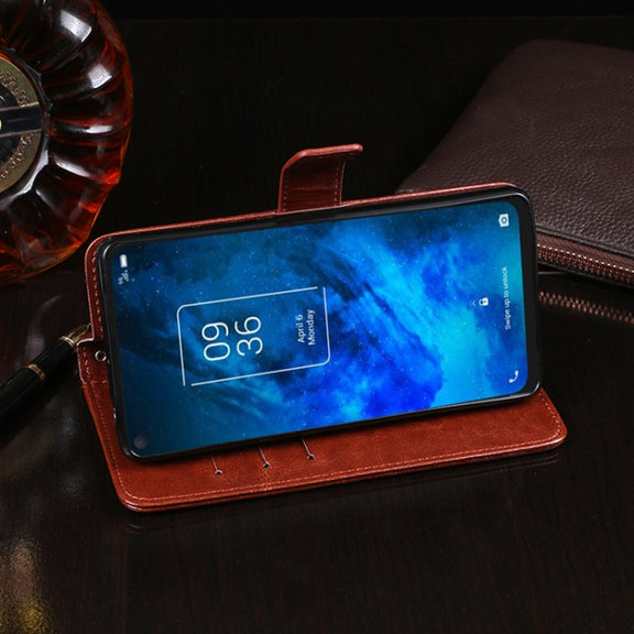 For TCL 10 5G idewei Crazy Horse Texture Horizontal Flip Leather Case with Holder & Card Slots & Wallet(Sky Blue)