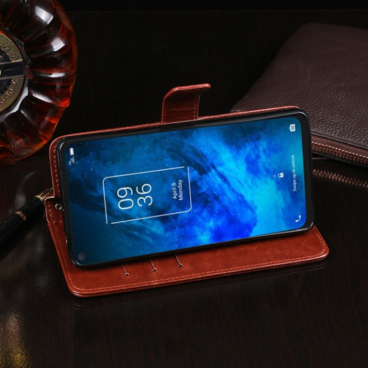 For TCL 10 5G idewei Crazy Horse Texture Horizontal Flip Leather Case with Holder & Card Slots & Wallet(Sky Blue)