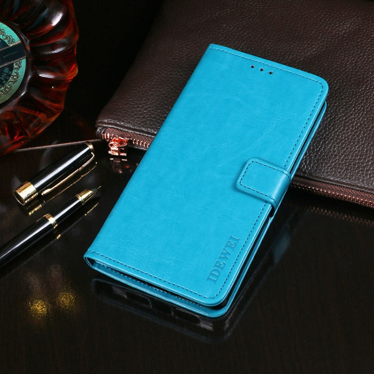 For TCL 10 5G idewei Crazy Horse Texture Horizontal Flip Leather Case with Holder & Card Slots & Wallet(Sky Blue) - free shipping - PMC TechLife - Order now!