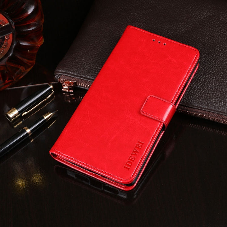 For TCL 10 5G idewei Crazy Horse Texture Horizontal Flip Leather Case with Holder & Card Slots & Wallet(Red) - free shipping - PMC TechLife - Order now!