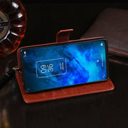 For TCL 10 5G idewei Crazy Horse Texture Horizontal Flip Leather Case with Holder & Card Slots & Wallet(Black)