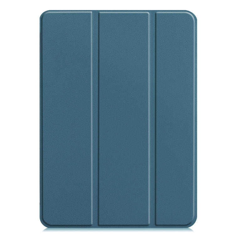 For  iPad Air 13 2024 / Pro 12.9 2022 Custer Texture 3-folding Smart Leather Tablet Case(Dark Green) - iPad Pro 12.9 (2022/2021) Cases by PMC TechLife | Online Shopping South Africa | PMC TechLife | Buy Now Pay Later Mobicred