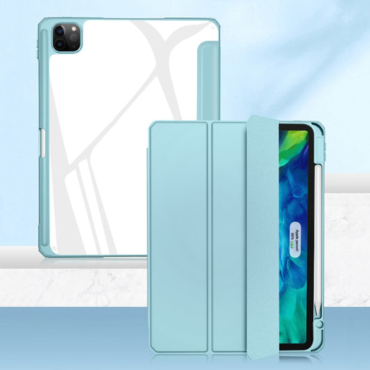 For iPad Pro 12.9 2022 / 2021 / 2020 Mutural Pinyue Series PC + TPU Horizontal Flip Leather Tablet Case with Holder & Pen Slot & Sleep / Wake-up Function(Sky Blue) - free shipping - PMC Jewellery - Order now!