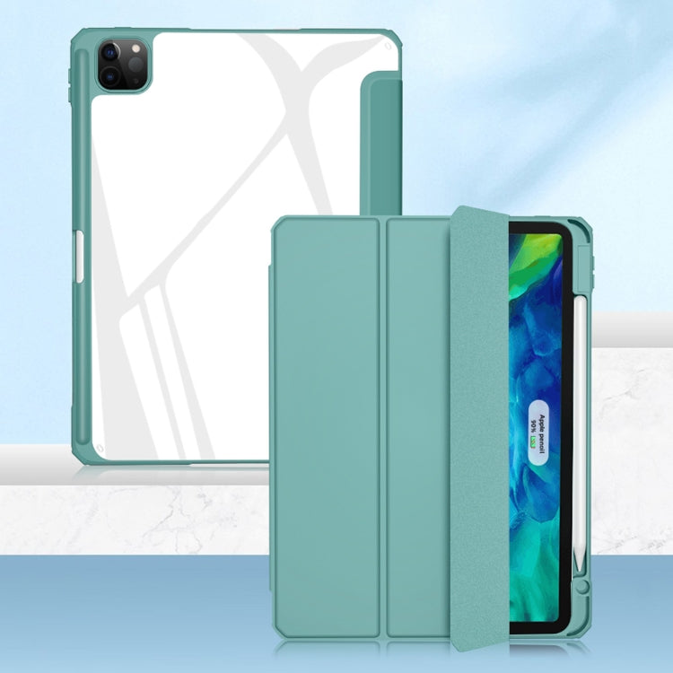 For iPad Pro 12.9 2022 / 2021 / 2020 Mutural Pinyue Series PC + TPU Horizontal Flip Leather Tablet Case with Holder & Pen Slot & Sleep / Wake-up Function(Dark Green) - free shipping - PMC Jewellery - Order now!