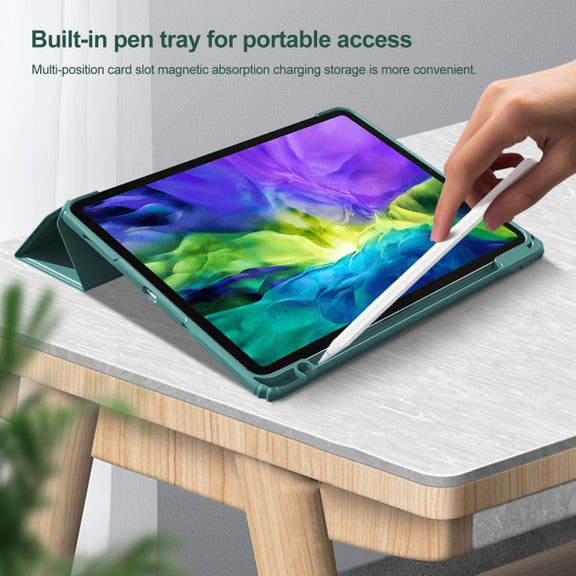 For iPad Pro 12.9 2022 / 2021 / 2020 Mutural Pinyue Series PC + TPU Horizontal Flip Leather Tablet Case with Holder & Pen Slot & Sleep / Wake-up Function (Purple)