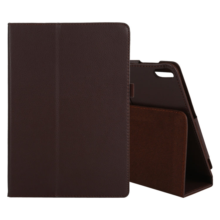 For Lenovo Tab 4 10 Plus (TB-X704) / Tab 4 10 (TB-X304) Litchi Texture Solid Color Horizontal Flip Leather Case with Holder & Pen Slot(Brown) - Lenovo by PMC TechLife | Online Shopping South Africa | PMC TechLife | Buy Now Pay Later Mobicred