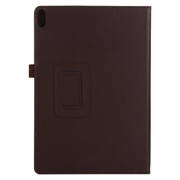 For Lenovo Tab 4 10 Plus (TB-X704) / Tab 4 10 (TB-X304) Litchi Texture Solid Color Horizontal Flip Leather Case with Holder & Pen Slot(Brown)