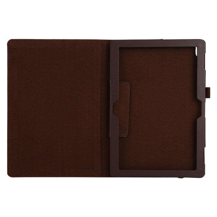 For Lenovo Tab 4 10 Plus (TB-X704) / Tab 4 10 (TB-X304) Litchi Texture Solid Color Horizontal Flip Leather Case with Holder & Pen Slot(Brown)
