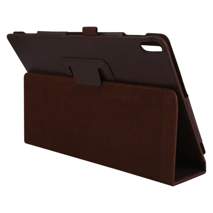 For Lenovo Tab 4 10 Plus (TB-X704) / Tab 4 10 (TB-X304) Litchi Texture Solid Color Horizontal Flip Leather Case with Holder & Pen Slot(Brown)