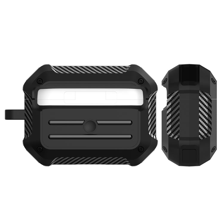 Wireless Earphones Shockproof Carbon Fiber Luggage TPU Protective Case For AirPods Pro(Blue) - For AirPods Pro by PMC TechLife | Online Shopping South Africa | PMC TechLife