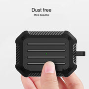 Wireless Earphones Shockproof Carbon Fiber Luggage TPU Protective Case For AirPods Pro(Blue)