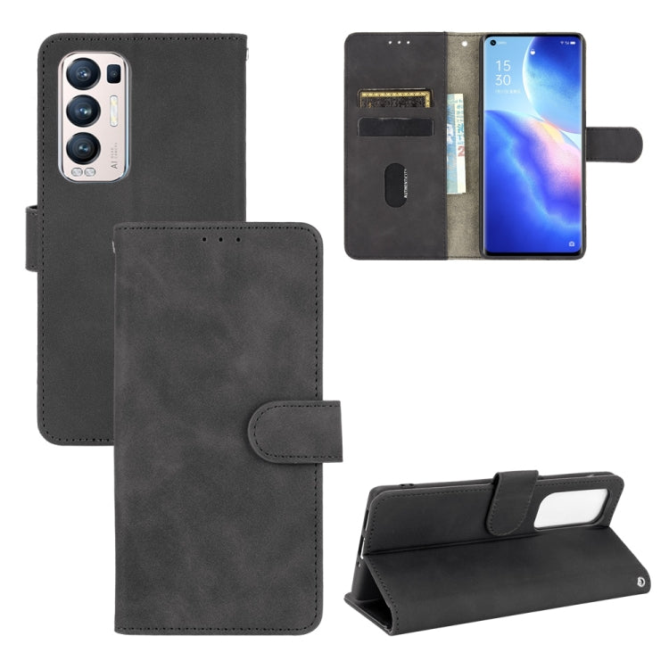 For OPPO Find X3 Neo Solid Color Skin Feel Magnetic Buckle Horizontal Flip Calf Texture PU Leather Case with Holder & Card Slots & Wallet(Black) - OPPO Cases by PMC TechLife | Online Shopping South Africa | PMC TechLife | Buy Now Pay Later Mobicred