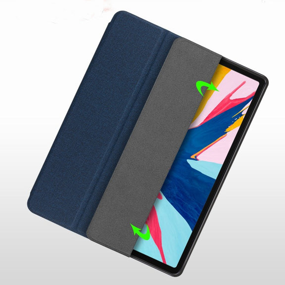 For iPad 10.2 Mutural YASHI Series TPU + PU Cloth Pattern Texture Horizontal Flip Leather Case with Three-folding Holder & Pen Slot & Wake-up / Sleep Function(Black)