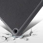For iPad 10.2 Mutural YASHI Series TPU + PU Cloth Pattern Texture Horizontal Flip Leather Case with Three-folding Holder & Pen Slot & Wake-up / Sleep Function(Black)
