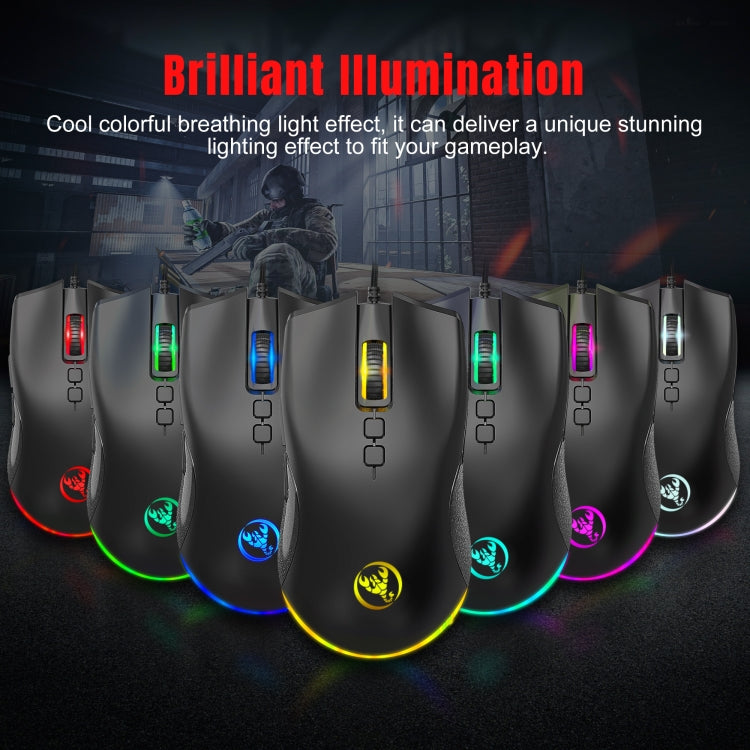 HXSJ A883 7 Keys 6400DPI RGB Light Mechanical Gaming Wired Mouse - Wired Mice by HXSJ | Online Shopping South Africa | PMC TechLife | Buy Now Pay Later Mobicred