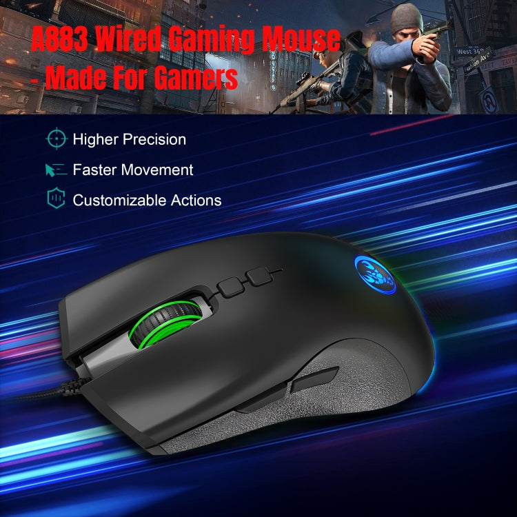 HXSJ A883 7 Keys 6400DPI RGB Light Mechanical Gaming Wired Mouse - Wired Mice by HXSJ | Online Shopping South Africa | PMC TechLife | Buy Now Pay Later Mobicred