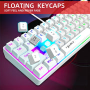 HXSJ V700 61 Keys RGB Lighting Gaming Wired Keyboard (White)