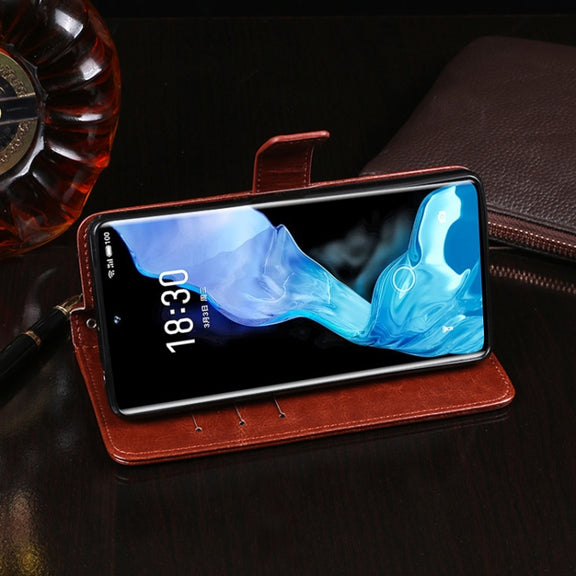 For Meizu 18 idewei Crazy Horse Texture Horizontal Flip Leather Case with Holder & Card Slots & Wallet(Blue)
