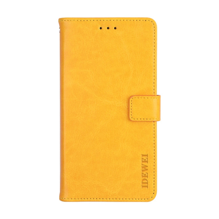 For TCL 10 SE idewei Crazy Horse Texture Horizontal Flip Leather Case with Holder & Card Slots & Wallet(Yellow) - TCL by idewei | Online Shopping South Africa | PMC TechLife | Buy Now Pay Later Mobicred
