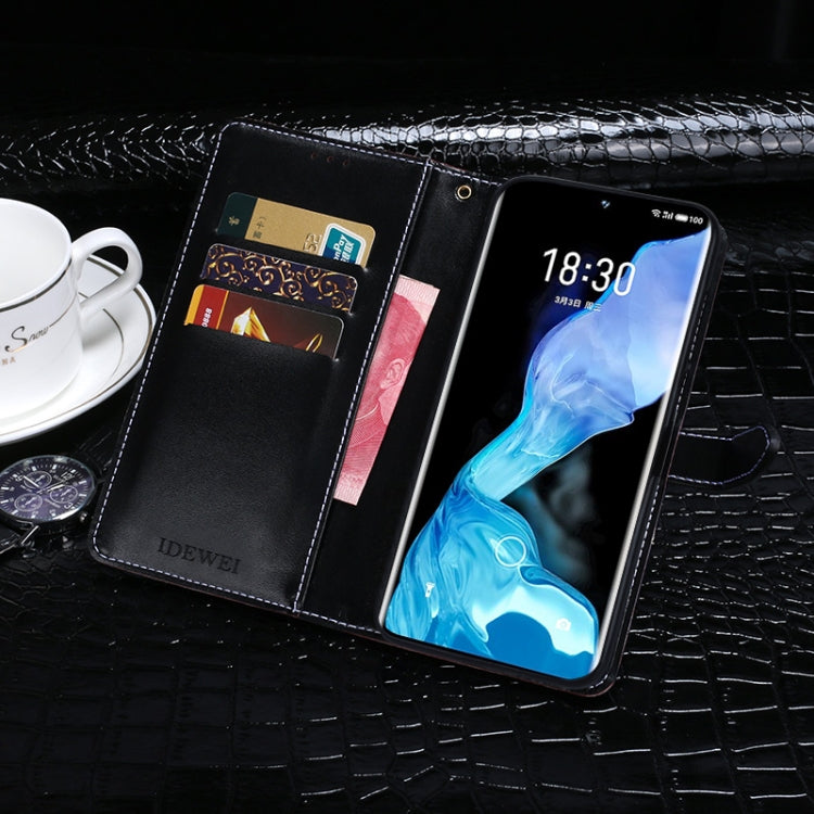 For Meizu 18 idewei Crocodile Texture Horizontal Flip Leather Case with Holder & Card Slots & Wallet(Dark Blue)