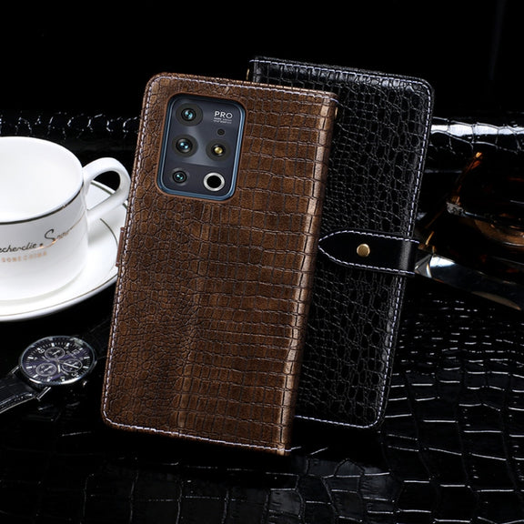 For Meizu 18 Pro idewei Crocodile Texture Horizontal Flip Leather Case with Holder & Card Slots & Wallet(Black)