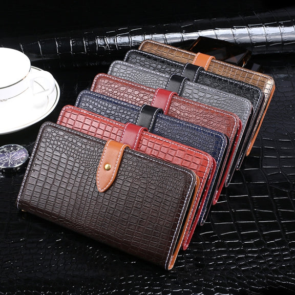 For Meizu 18 Pro idewei Crocodile Texture Horizontal Flip Leather Case with Holder & Card Slots & Wallet(Black)