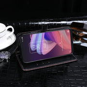 For TCL 10 SE idewei Crocodile Texture Horizontal Flip Leather Case with Holder & Card Slots & Wallet(Dark Blue)