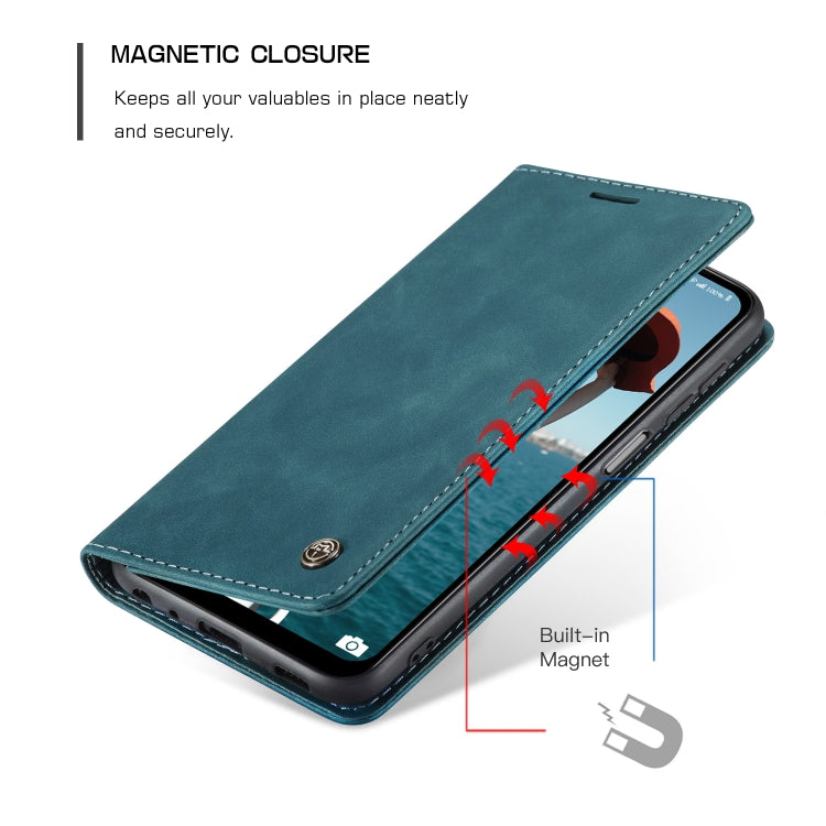 For Samsung Galaxy A12 CaseMe 013 Multifunctional Horizontal Flip Leather Case with Holder & Card Slot & Wallet(Blue) - free shipping - PMC TechLife - Order now!