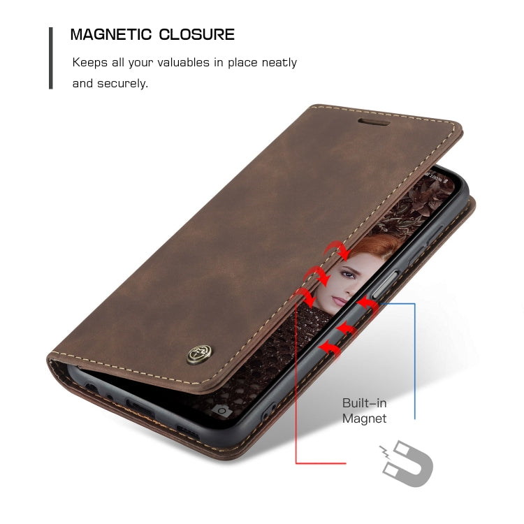 For Samsung Galaxy A12 CaseMe 013 Multifunctional Horizontal Flip Leather Case with Holder & Card Slot & Wallet(Coffee)