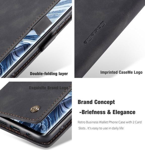 For Xiaomi CC9 Pro CaseMe 013 Multifunctional Horizontal Flip Leather Case with Holder & Card Slot & Wallet(Black)