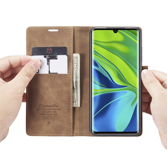 For Xiaomi CC9 Pro CaseMe 013 Multifunctional Horizontal Flip Leather Case with Holder & Card Slot & Wallet(Brown)