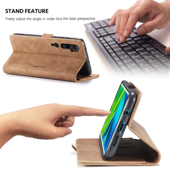 For Xiaomi CC9 Pro CaseMe 013 Multifunctional Horizontal Flip Leather Case with Holder & Card Slot & Wallet(Brown)