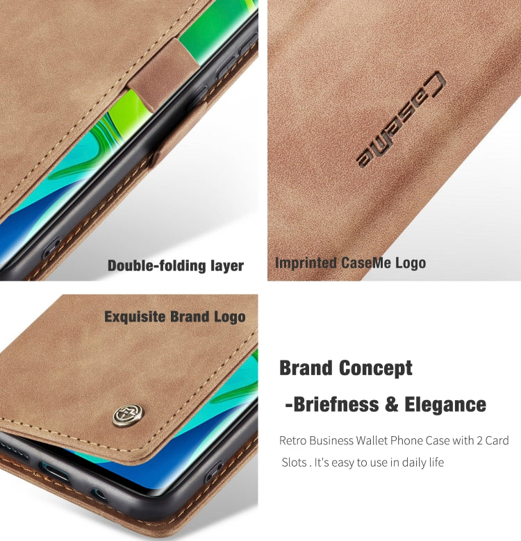 For Xiaomi CC9 Pro CaseMe 013 Multifunctional Horizontal Flip Leather Case with Holder & Card Slot & Wallet(Brown)