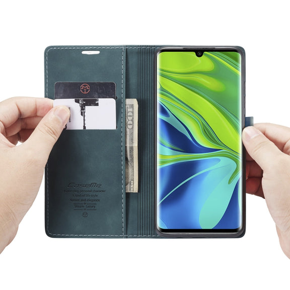For Xiaomi CC9 Pro CaseMe 013 Multifunctional Horizontal Flip Leather Case with Holder & Card Slot & Wallet(Blue)