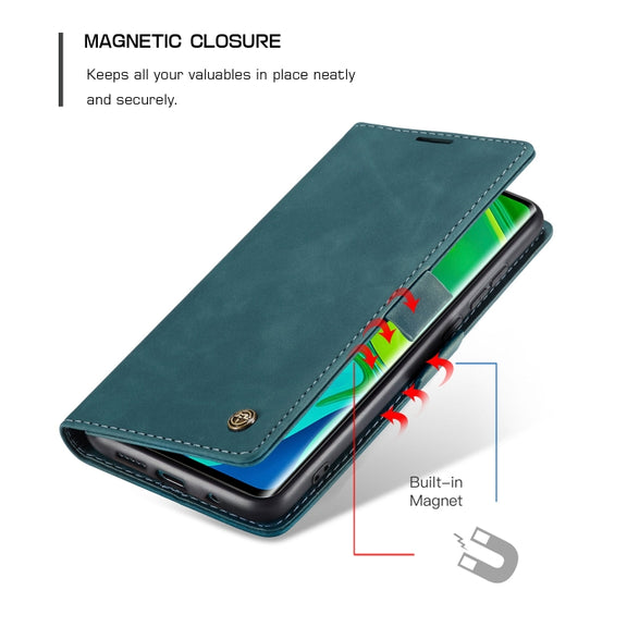 For Xiaomi CC9 Pro CaseMe 013 Multifunctional Horizontal Flip Leather Case with Holder & Card Slot & Wallet(Blue)