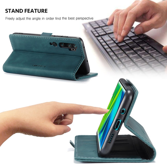 For Xiaomi CC9 Pro CaseMe 013 Multifunctional Horizontal Flip Leather Case with Holder & Card Slot & Wallet(Blue)