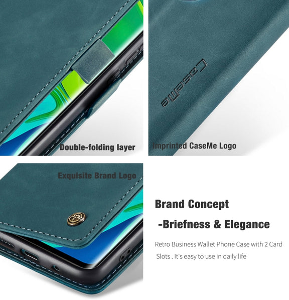 For Xiaomi CC9 Pro CaseMe 013 Multifunctional Horizontal Flip Leather Case with Holder & Card Slot & Wallet(Blue)