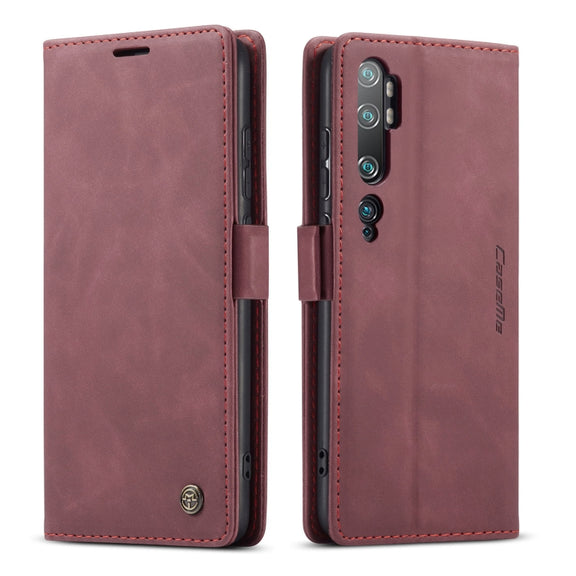 For Xiaomi CC9 Pro CaseMe 013 Multifunctional Horizontal Flip Leather Case with Holder & Card Slot & Wallet(Wine Red)