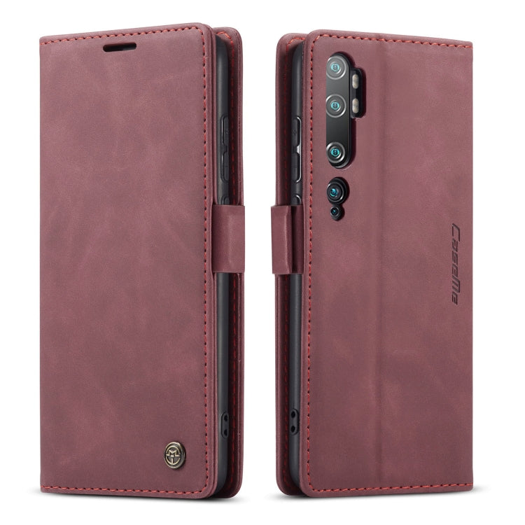 For Xiaomi CC9 Pro CaseMe 013 Multifunctional Horizontal Flip Leather Case with Holder & Card Slot & Wallet(Wine Red)