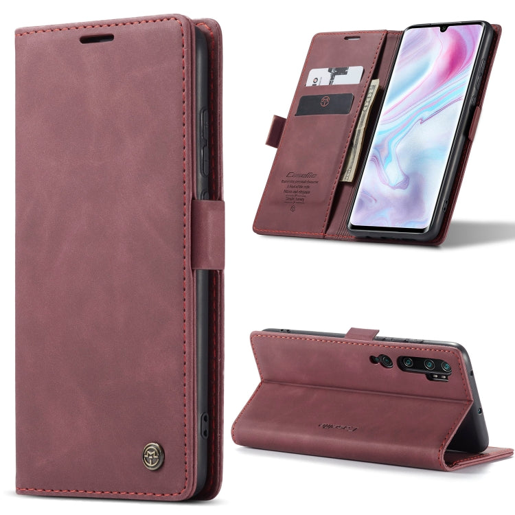 For Xiaomi CC9 Pro CaseMe 013 Multifunctional Horizontal Flip Leather Case with Holder & Card Slot & Wallet(Wine Red) - free shipping - PMC Jewellery - Order now!