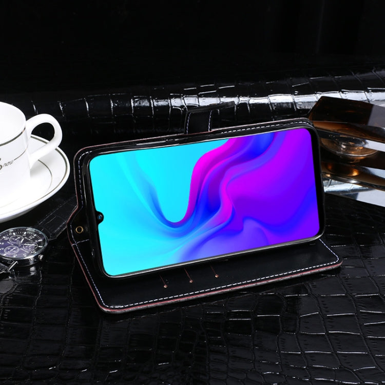 For Blackview A80S idewei Crocodile Texture Horizontal Flip Leather Case with Holder & Card Slots & Wallet(Dark Brown)